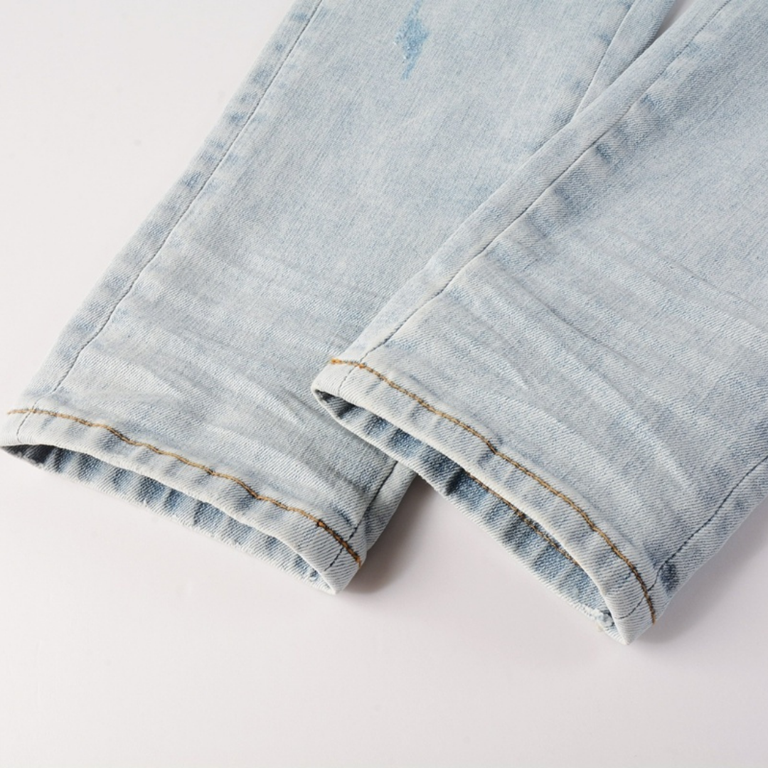 Blue Patch Distressed Jeans