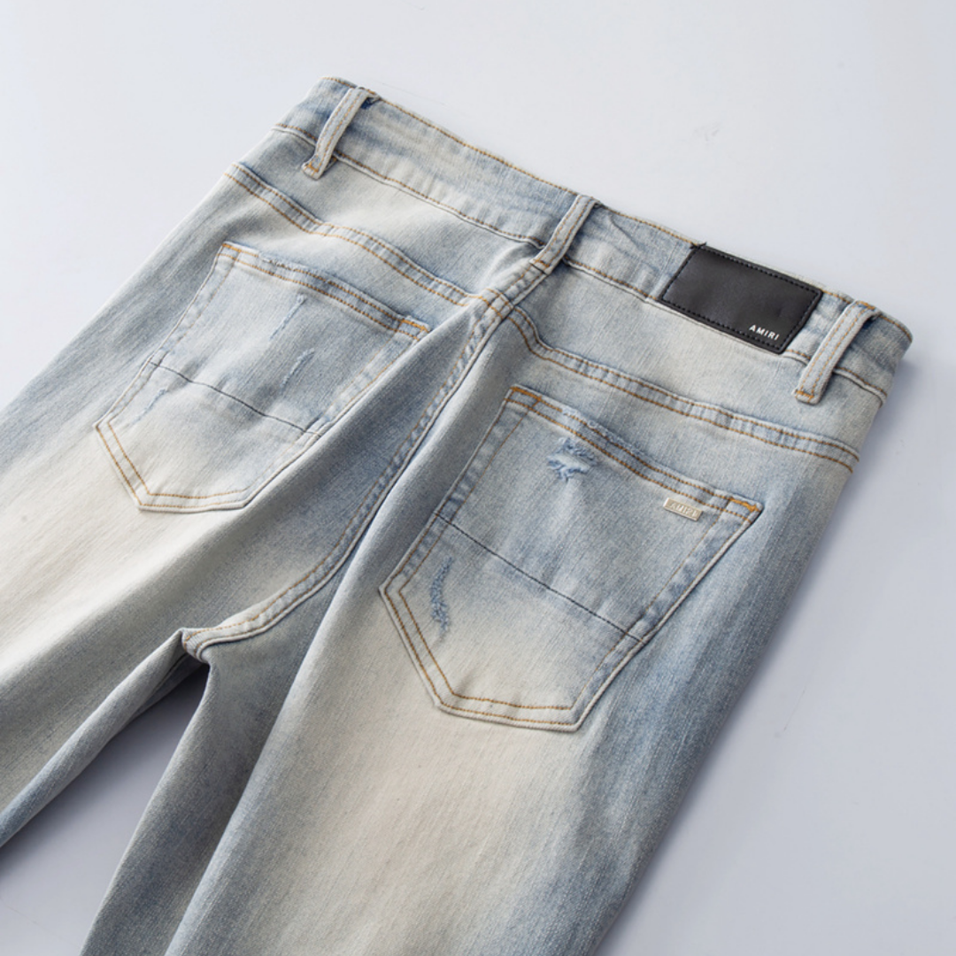 Patch Ripped Blue Jeans