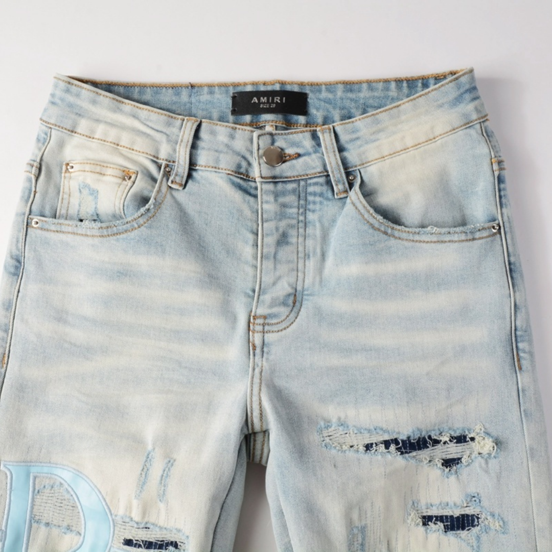 Staggered Light Blue Jeans