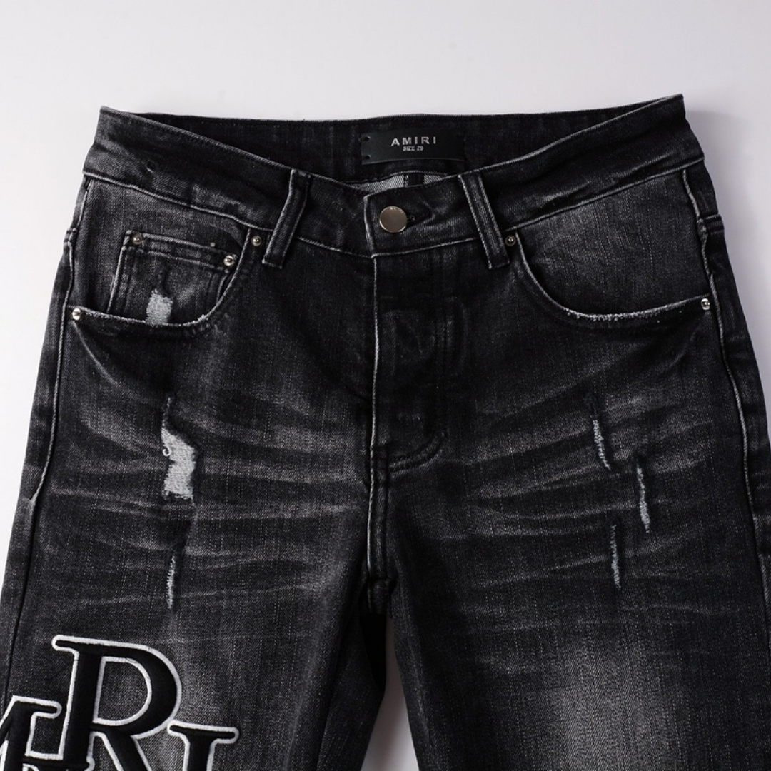 Staggered Black Jeans