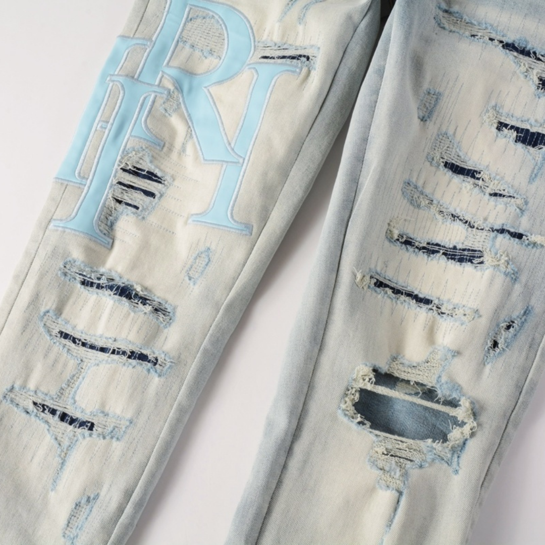 Staggered Light Blue Jeans