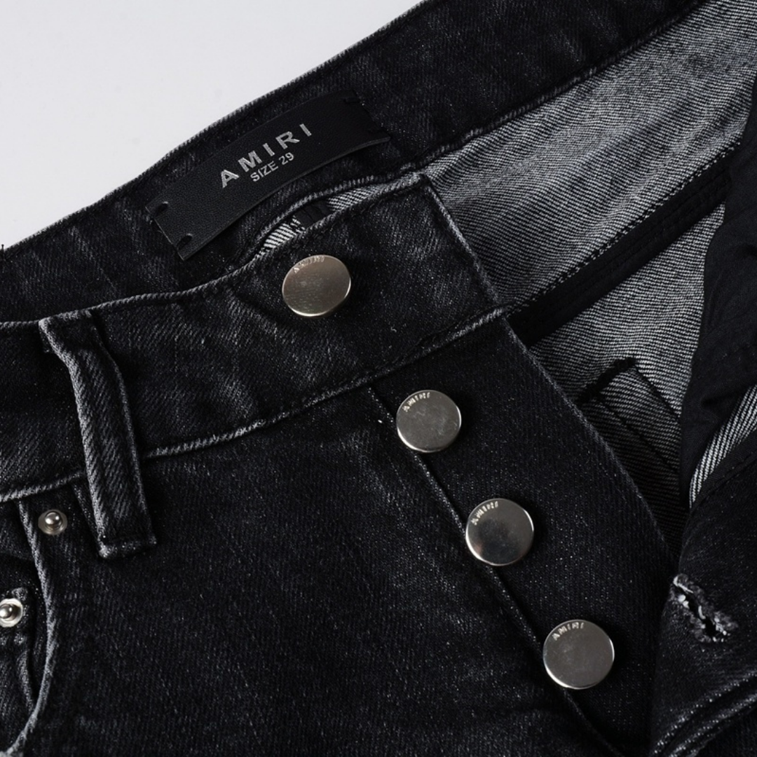 Staggered Black Jeans