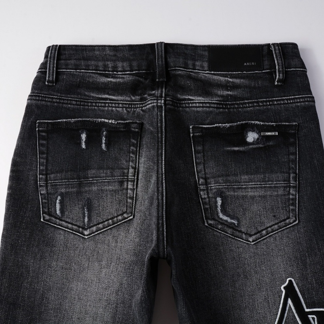 Staggered Black Jeans