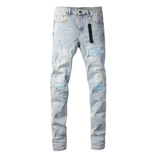 Blue Patch Distressed Jeans
