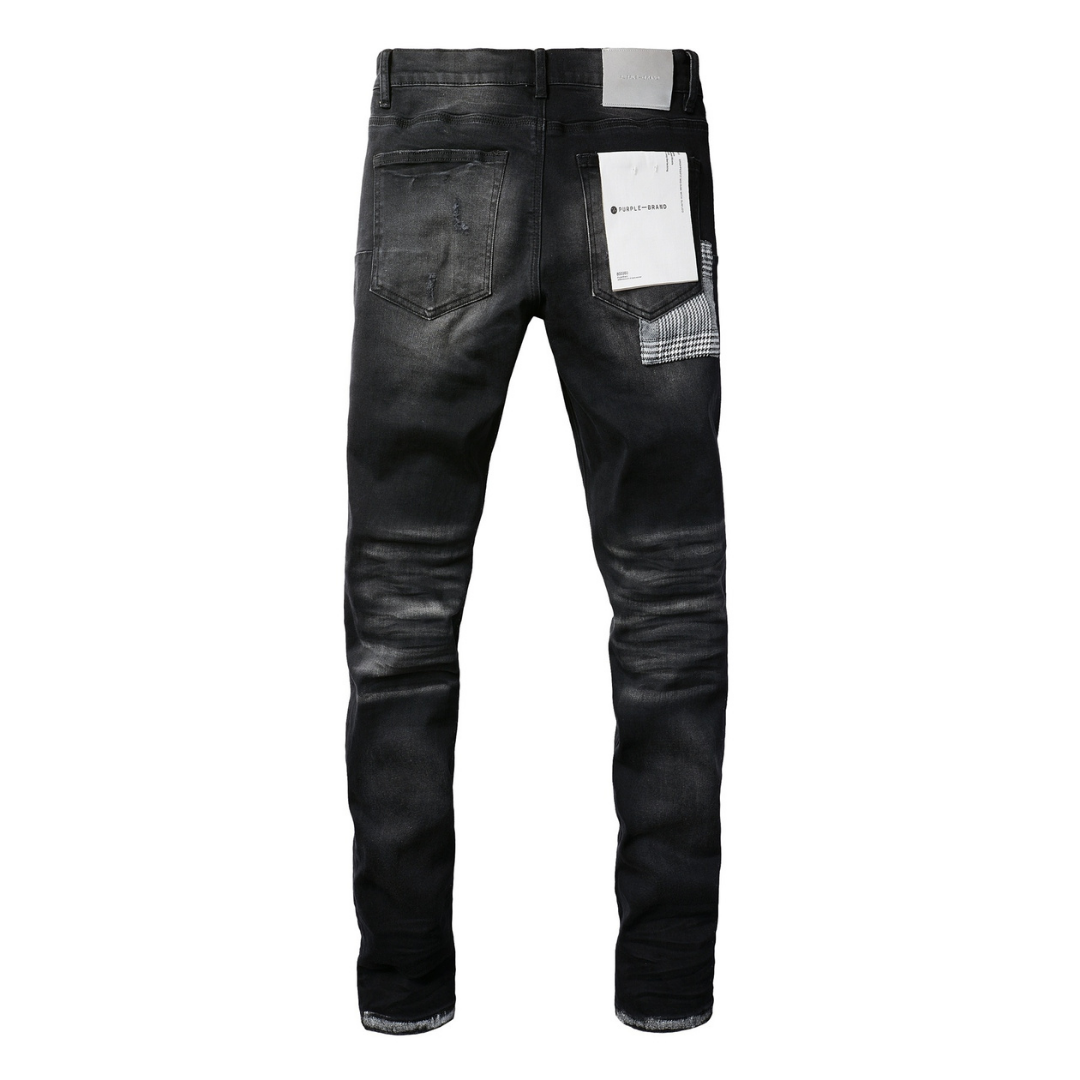 Monogram Patch Ripped Jeans