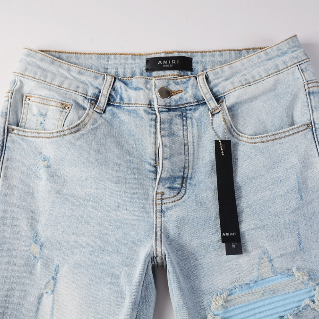 Blue Patch Distressed Jeans