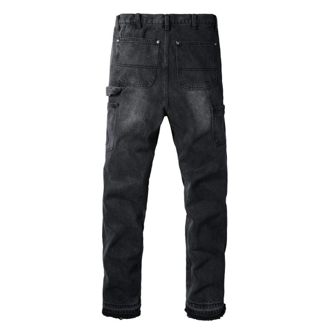 Black Patch Flared Jeans