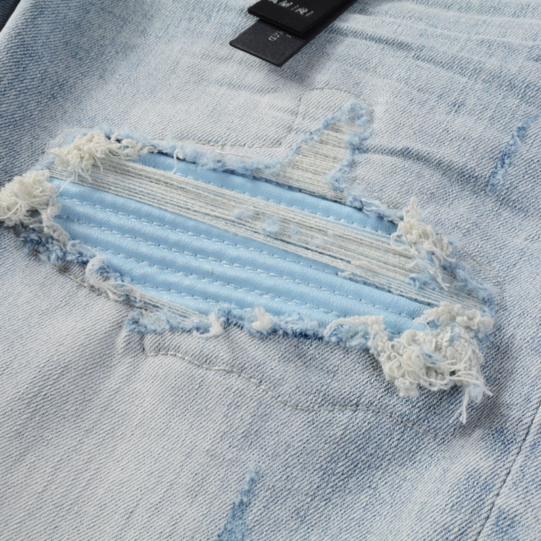 Blue Patch Distressed Jeans