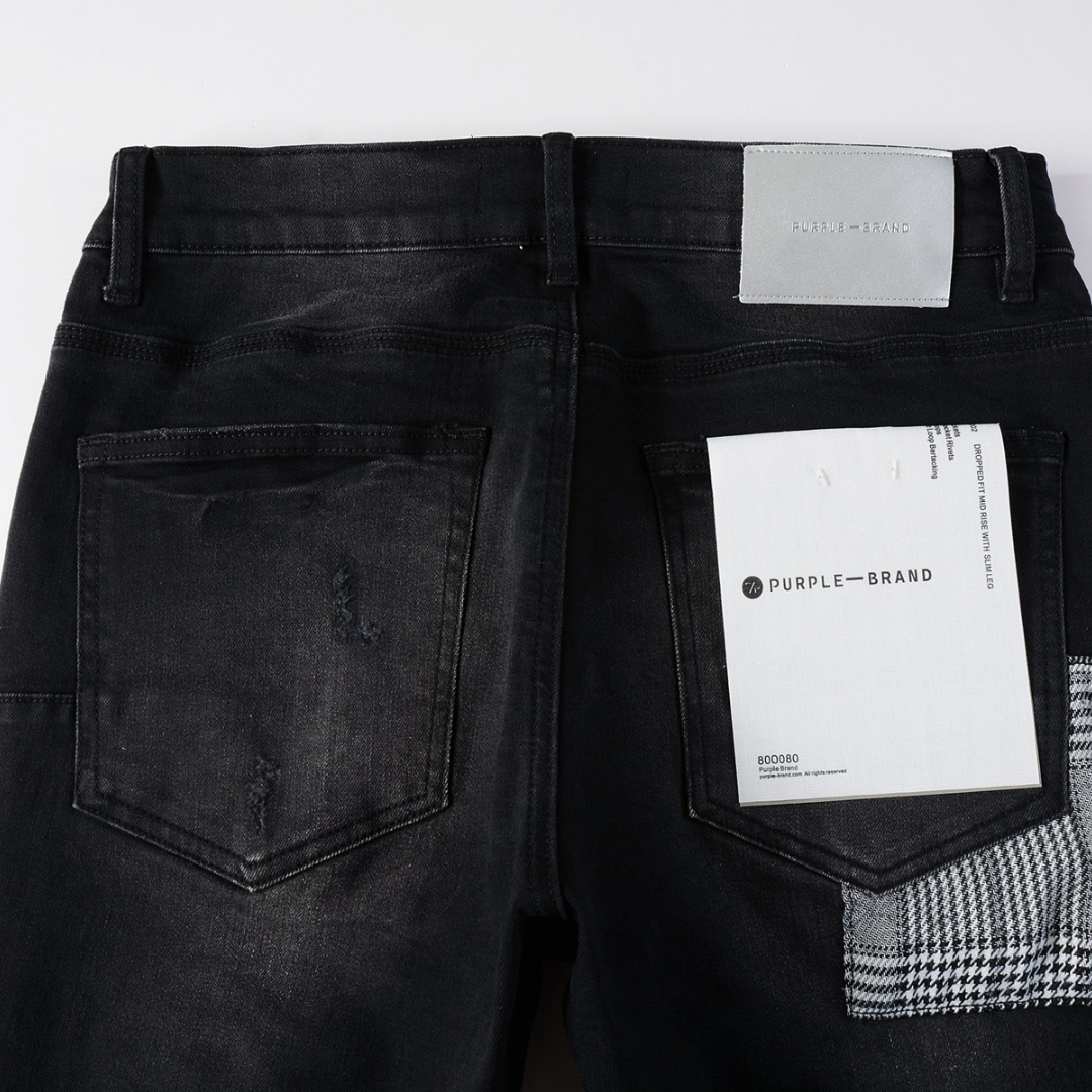Monogram Patch Ripped Jeans