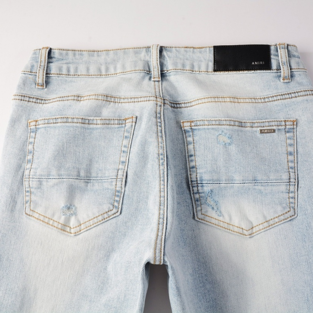 Blue Patch Distressed Jeans