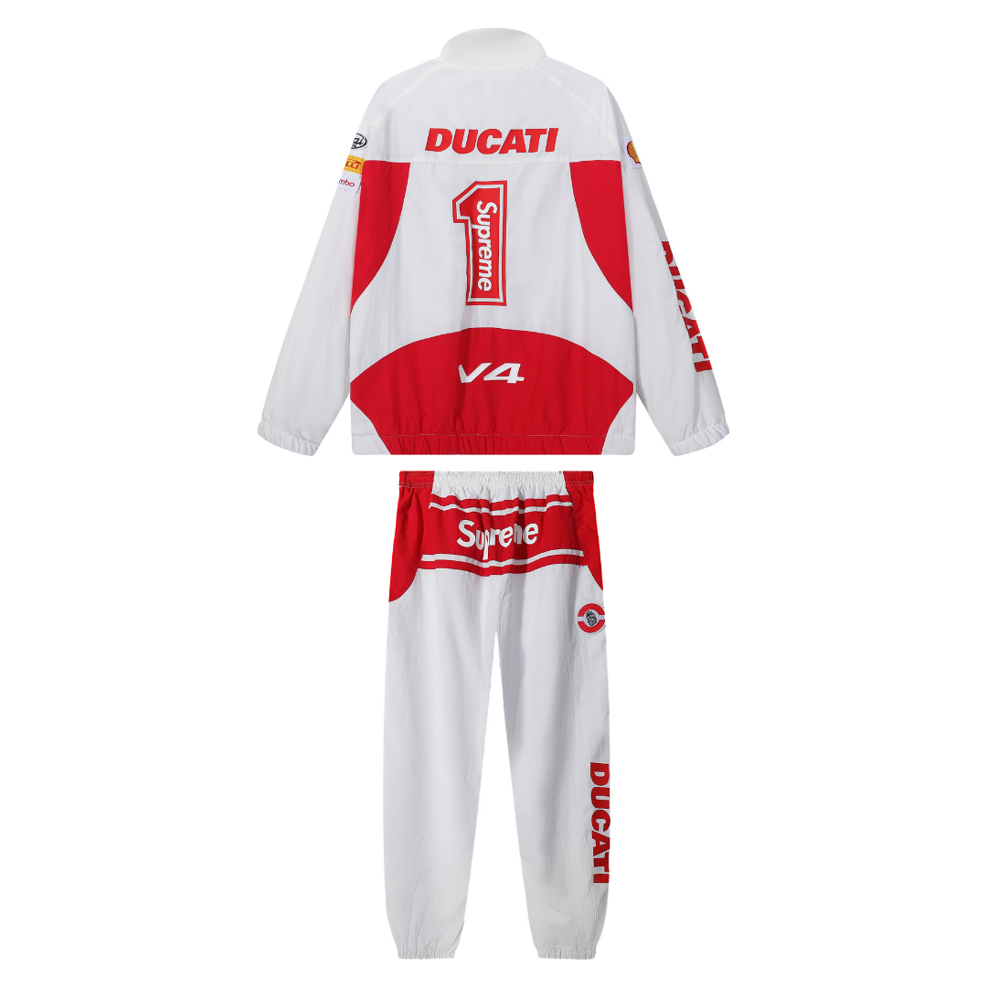 Tracksuit White with red
