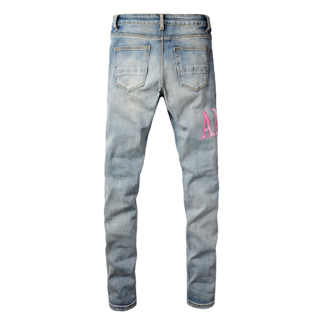 Logo Distressed Jeans
