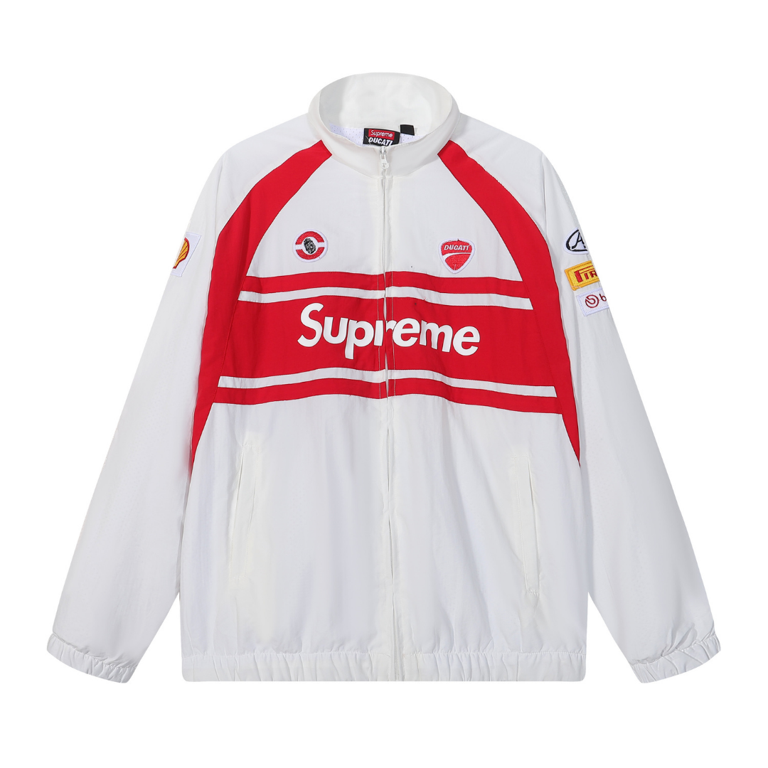 Tracksuit White with red
