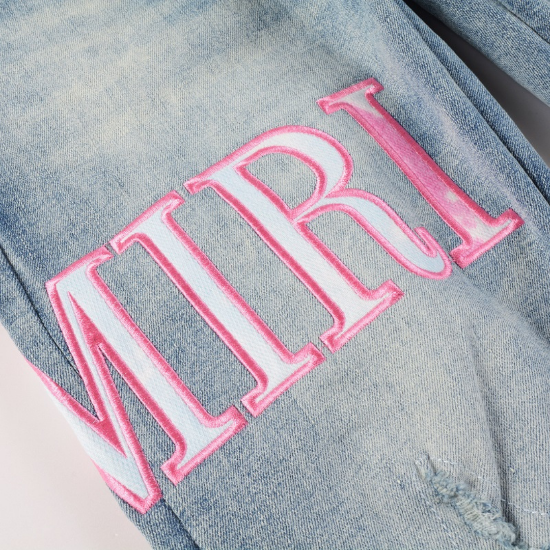 Logo Distressed Jeans