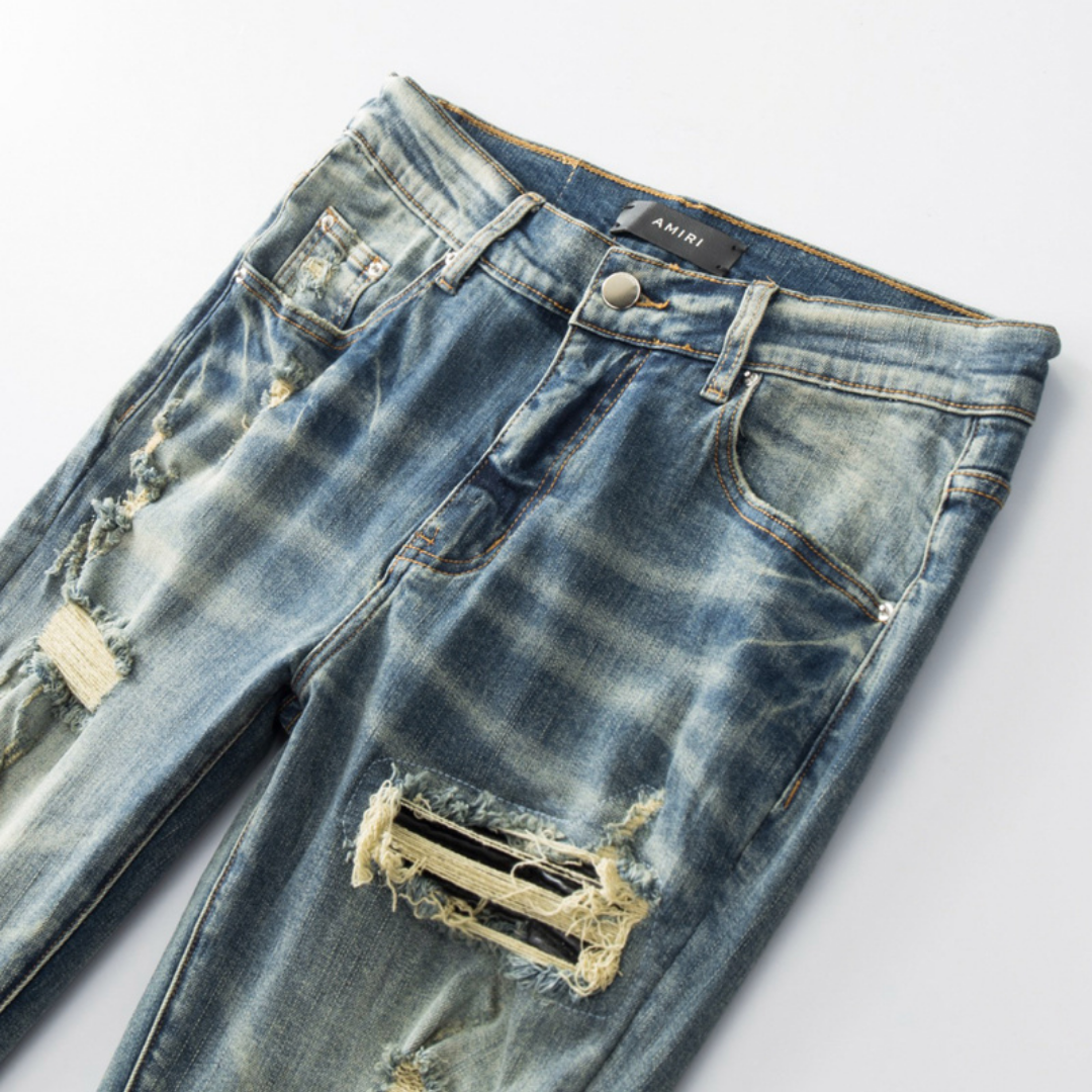 Ripped Patch Jeans