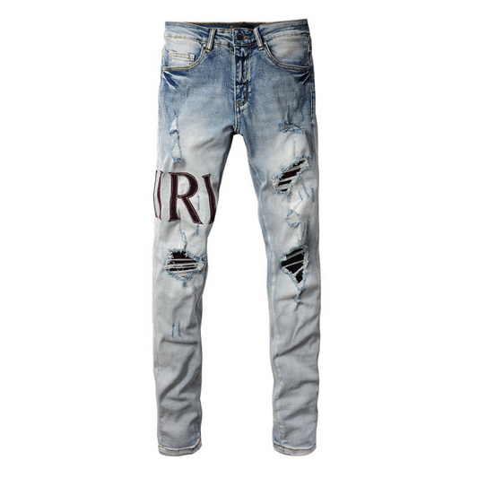 Logo Distressed Jeans