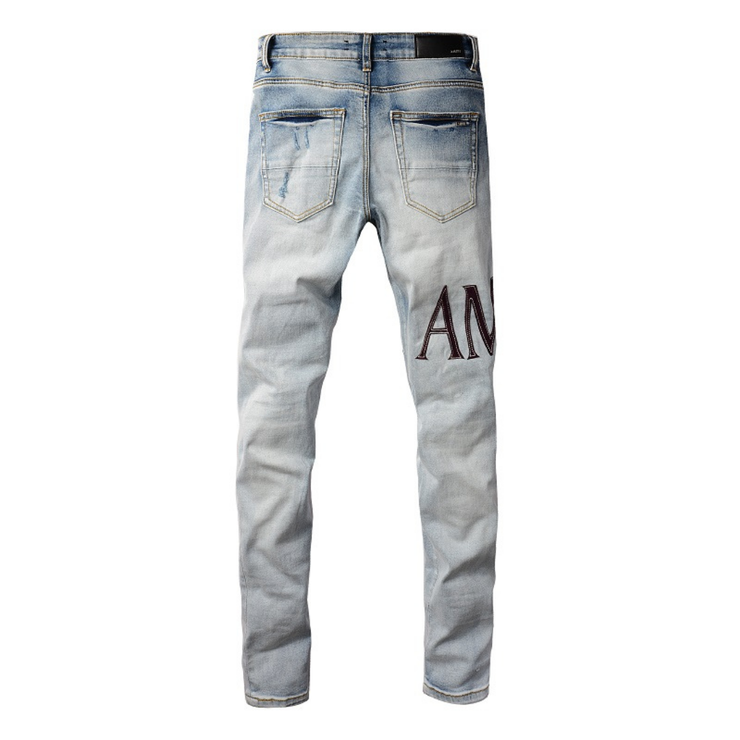 Logo Distressed Jeans
