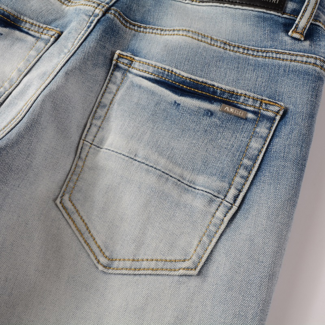 Logo Distressed Jeans