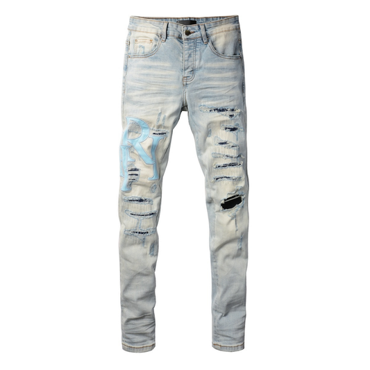 Staggered Light Blue Jeans