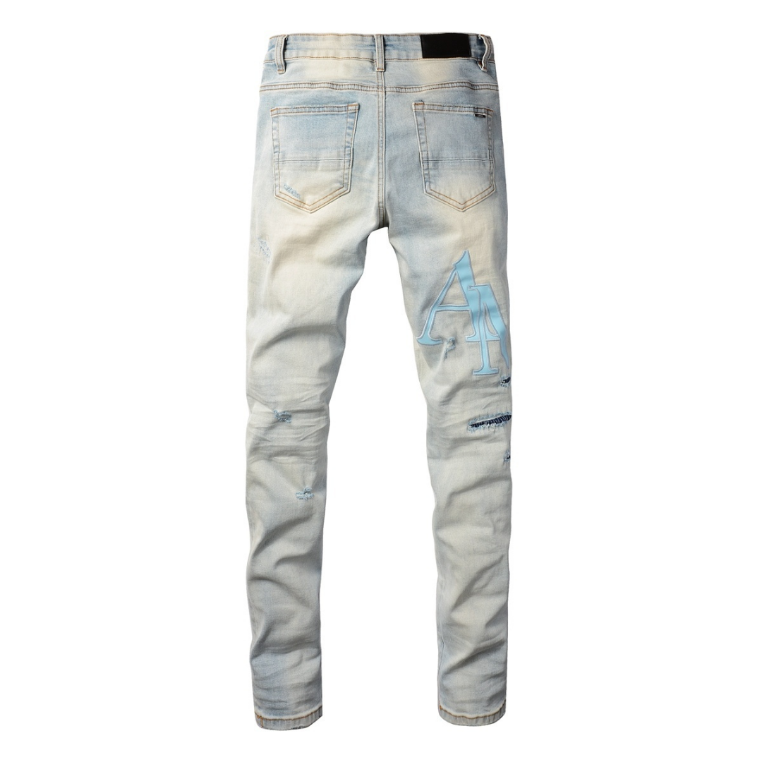 Staggered Light Blue Jeans